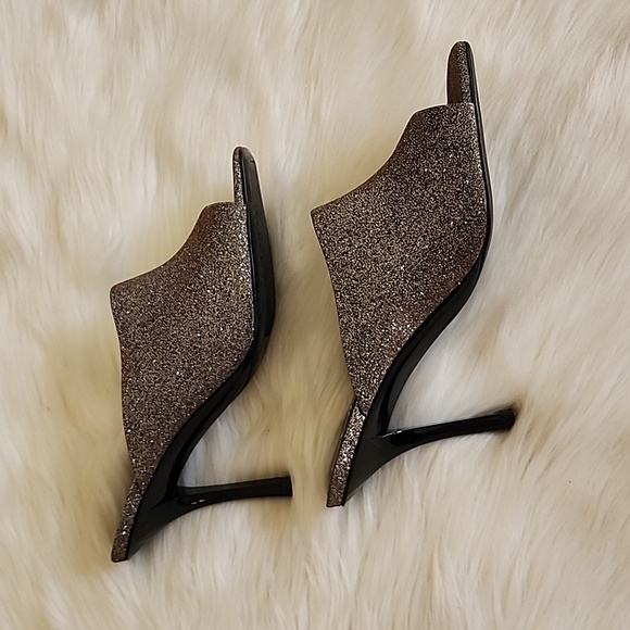 Calvin Klein Matos Open Toe Glitter Pump Heels Heel in Mahog Women's Size 9.5 - Picture 4 of 17